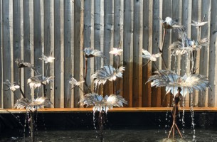 3. 3 Tier Gunnera with Dragonflies Water Features (Small Medium Large).jpg